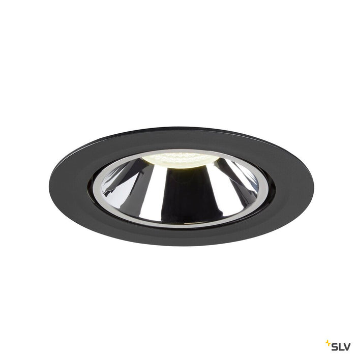 NUMINOS GIMBLE XL, black / chrome recessed ceiling light, 4000K 40°