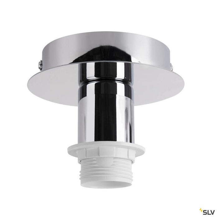 FENDA, ceiling light, ceiling plate, A60, chrome, without shade, max. 60W