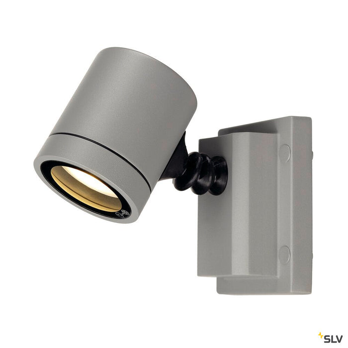 MYRA WALL, outdoor wall and ceiling light, single-headed, QPAR51, IP55, silver-grey, max. 50W