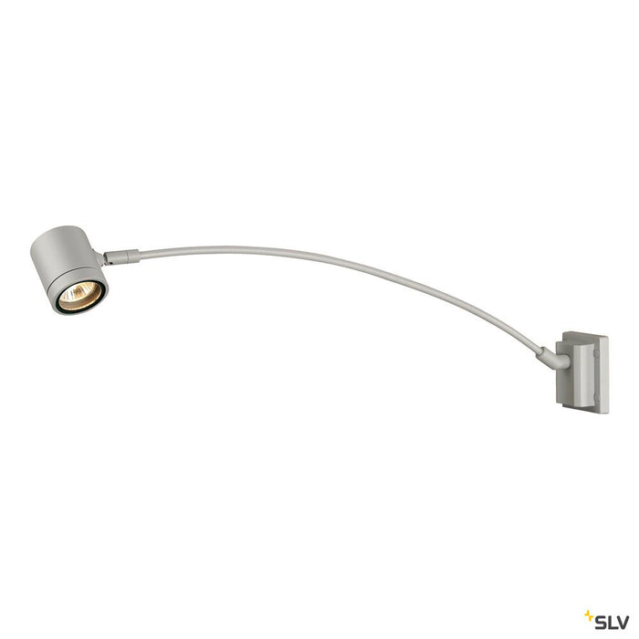 MYRA DISPLAY, outdoor wall light, QPAR51, IP55, silver-grey, convex, max. 50W