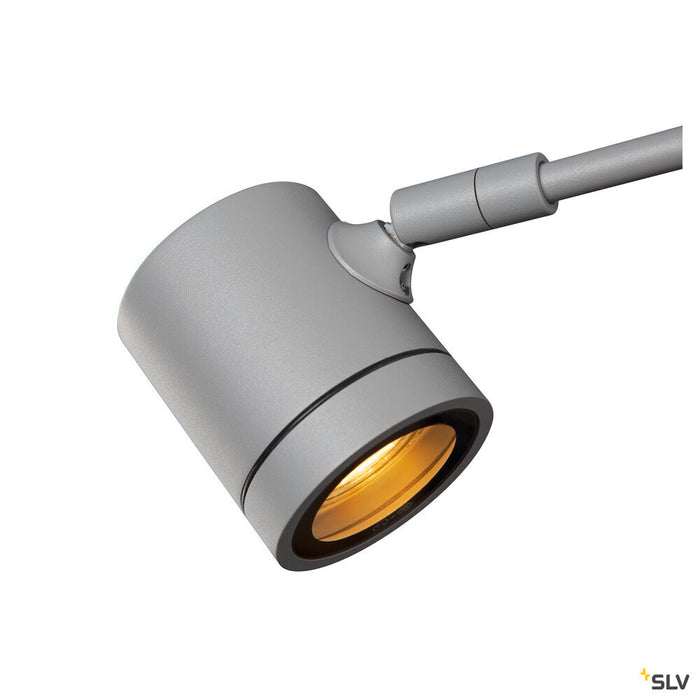 MYRA DISPLAY, outdoor wall light, QPAR51, IP55, silver-grey, convex, max. 50W