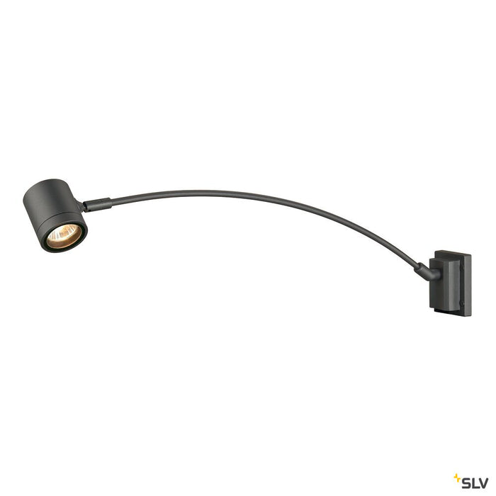 MYRA DISPLAY, outdoor wall light, QPAR51, IP55, anthracite, convex, max. 50W