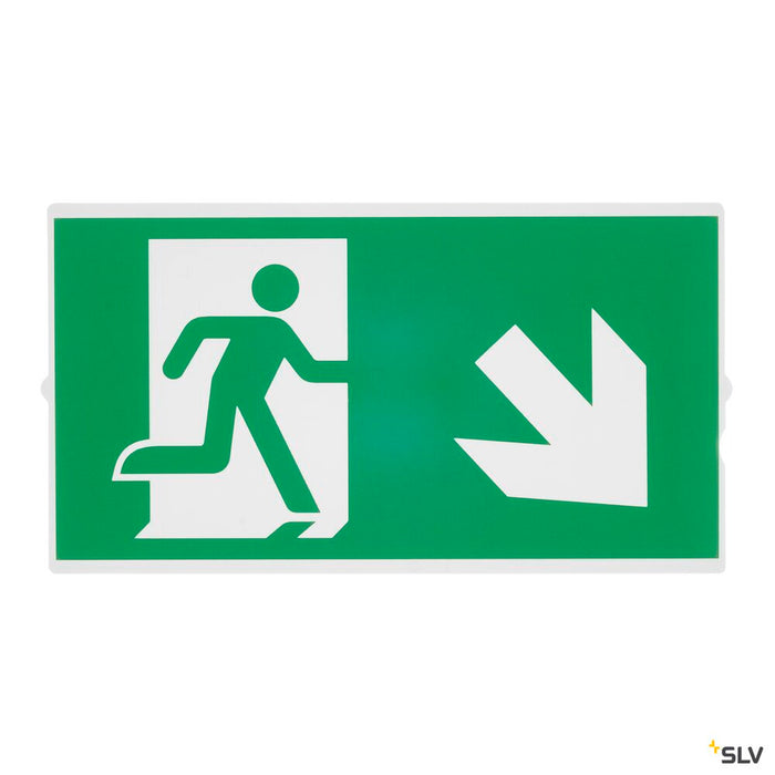 PICTOGRAM FOILS, for P-LIGHT emergency exit light, set of 4, diagonal arrow in all directions, L/H 24/13.1 cm