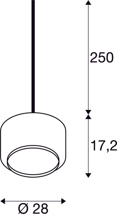 PANTILO 28 PD, E27 pendant light, white/chrome