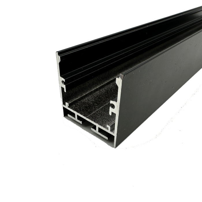 2 Metre Modular Surface Mounted Black Aluminium Profile, 35x35 mm