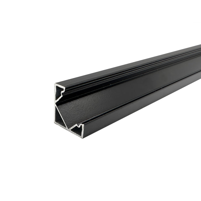 2 Metre Corner Surface Mounted Black Aluminium Profile, 18x25 mm