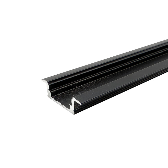 2 Metre Shallow Recessed Black Aluminium Profile, 7x25 mm