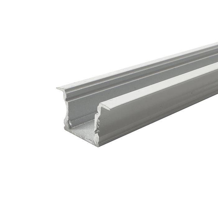 2 Metre Standard Recessed White Aluminium Profile, 14x25 mm