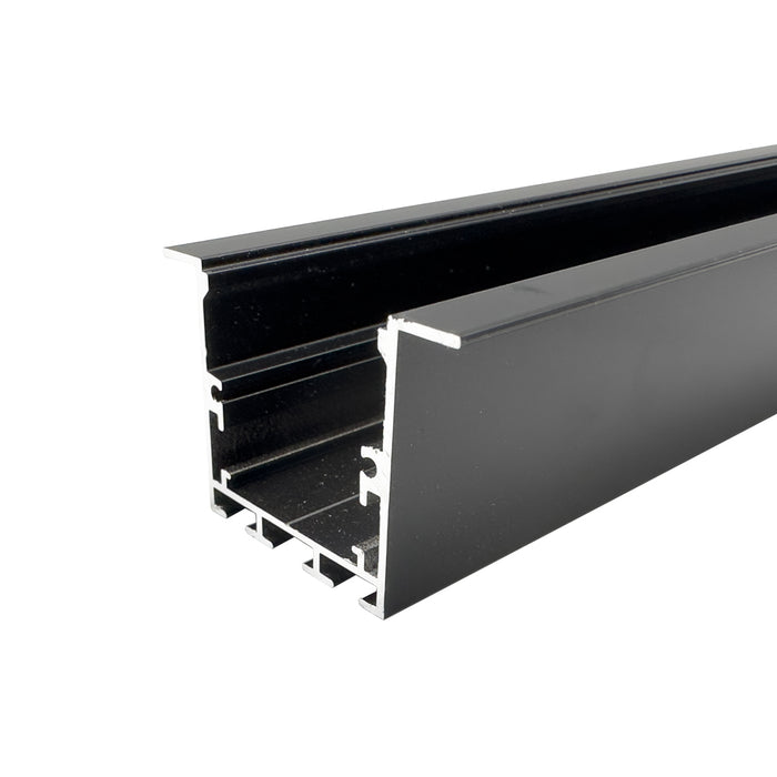 2 Metre Modular Recessed Black Aluminium Profile, 35x50 mm