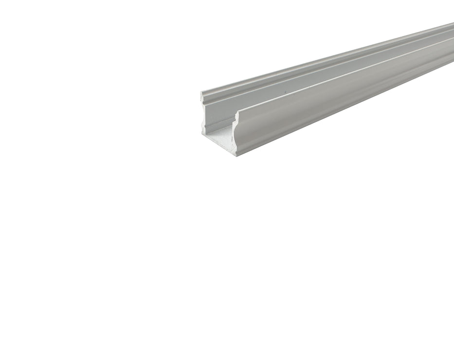 2 Metre Standard Surface Mounted White Aluminium Profile, 14x17 mm