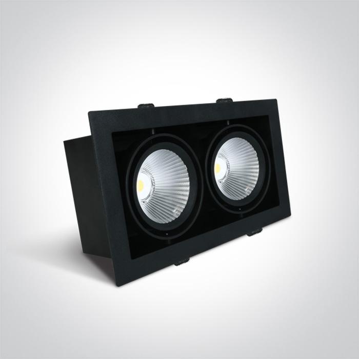 BLACK COB LED 2x30W CW 38deg 230V