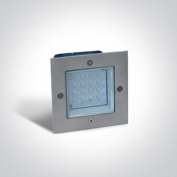 S/STEEL WALL RECESSED RED 1,6w IP54 230v