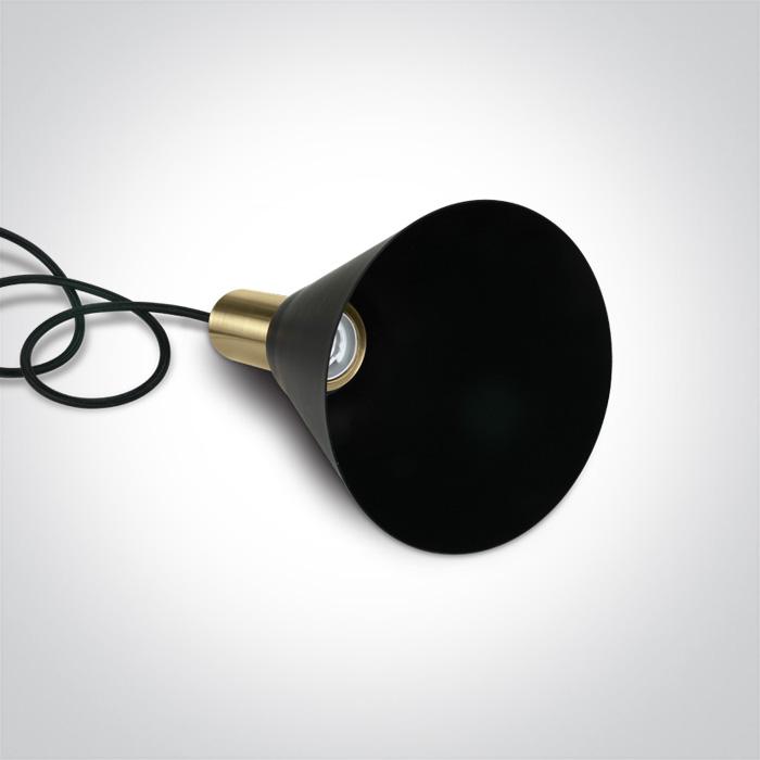 BRUSHED BRASS BLACK SHADE 10W 3xE27