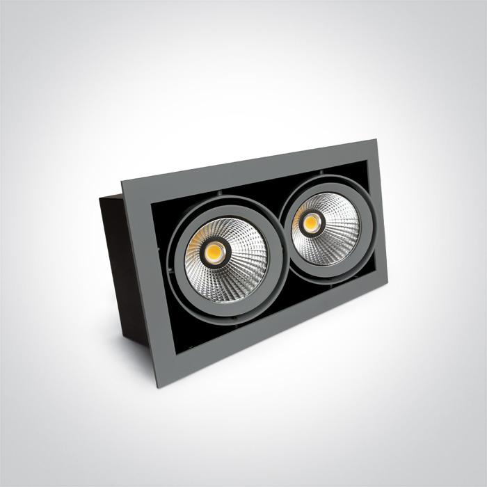 GREY COB LED 2x20W WW 36deg 230V