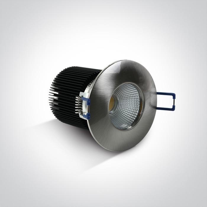 BRUSHED CHROME COB LED 12w WW 700mA 40deg IP64