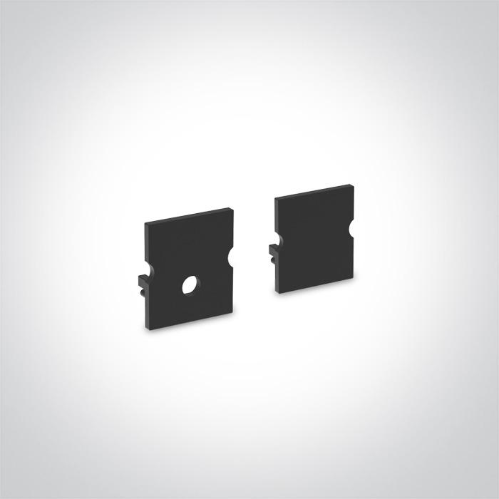 BLACK TRIMLESS PROFILE 2m FOR 12mm STRIPS + PC Opal DIFFUSER DARK LIGHT