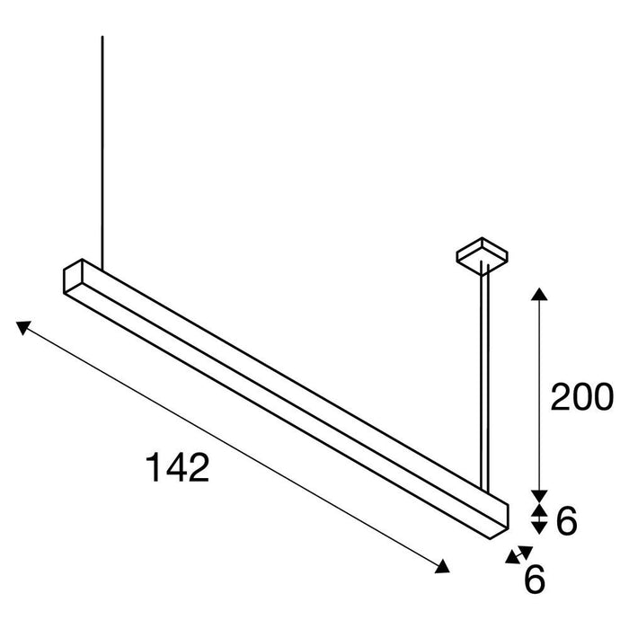 Q-LINE DALI SINGLE LED, pendant, dimmable, 1500mm, silver