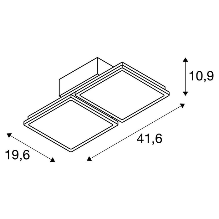 [Discontinued] ALMINO PD, double, LED outdoor surface-mounted ceiling light, UGR<19 grey IP65 4000K