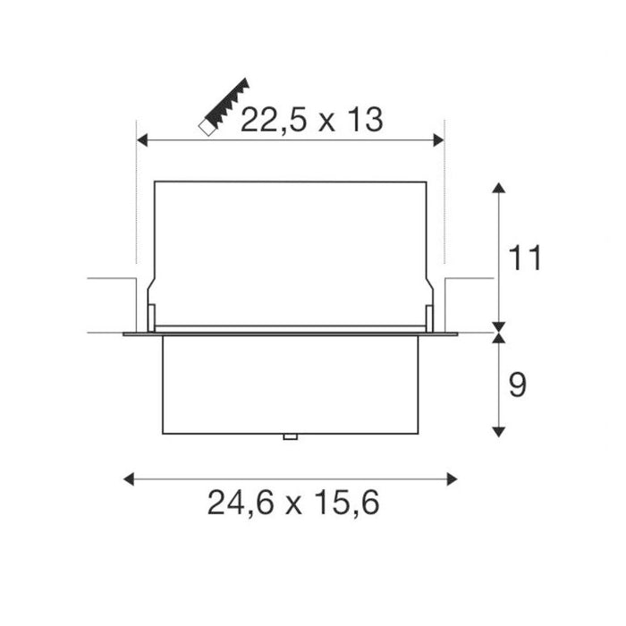 ALAMEA LED Recessed ceiling luminaire, black, 4000K, 35W