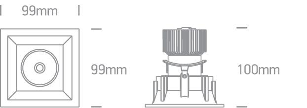WHITE LED 10W WW 24deg IP20 230V ADJUSTABLE