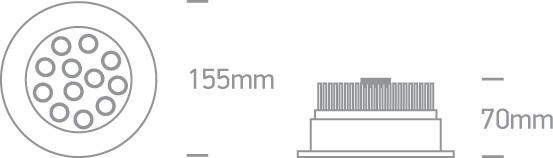 ALUMINIUM LED DL 12w 15d 350mA