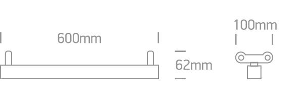 WHITE 2xT8 LED 600mm BATTEN 100-240V