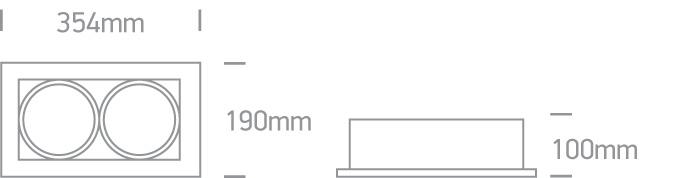 GREY COB LED 2x20W WW 36deg 230V