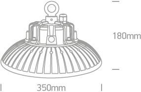 BLACK LED SMD 200W UFO CW IP65 230V