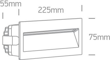 GREY WALL RECESSED LED 7W IP65 DARK LIGHT 100-240V