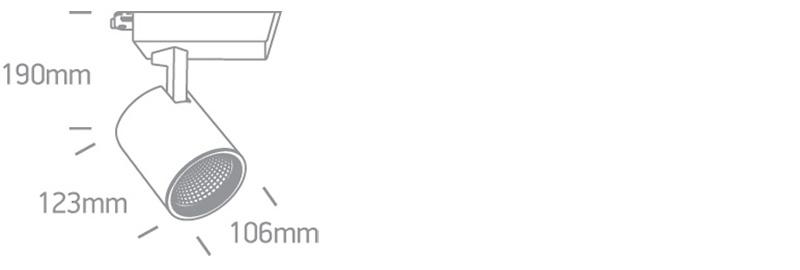 WHITE COB LED 35w CW 45deg TRACK SPOT 230v