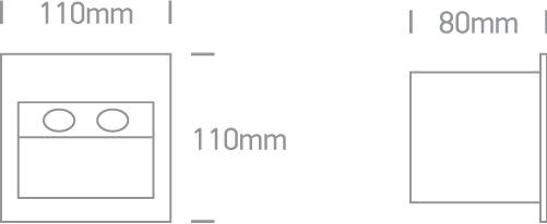 GREY IP65 LED 2x1w WW 100-240V