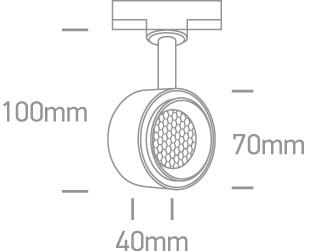 WHITE COB LED 8w WW TRACK SPOT 36deg 230V DIMMABLE