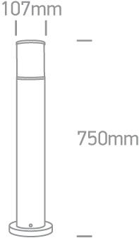 BLACK POLE 75cm E27 20w