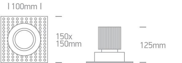 WHITE COB LED 30W WW 700mA 38deg TRIMLESS ADJUSTABLE