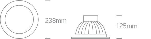 GREY SMD LED 24w WW IP44 85-240v