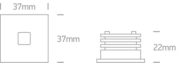 ALUMINIUM RECESSED 1W WW DARK LIGHT IP54 350mA