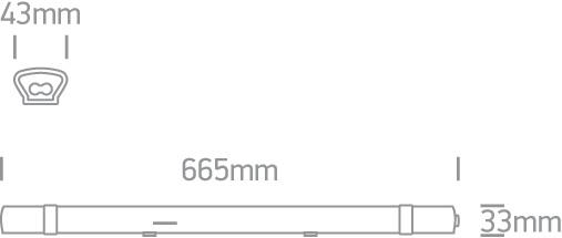 IP65 LED CONNECTABLE 18W CW 665mm 100-240V