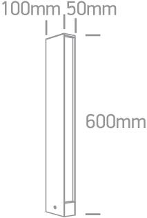 ANTHRACITE LED BOLLARD 60cm 2x6W WW IP54 100-240V