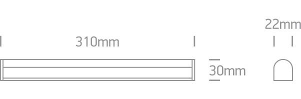 LED LINEAR 31cm 4w WW 230V