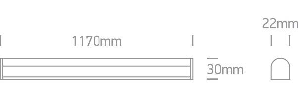 LED LINEAR 117cm 14w WW 230V