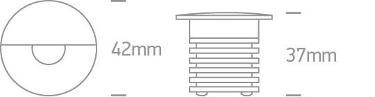 BLACK IP65 WALL / STEP COB LED 1W WW 36deg 350mA