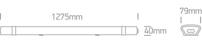 IP65 LED CONNECTABLE 36W CW 1265mm 100-240V