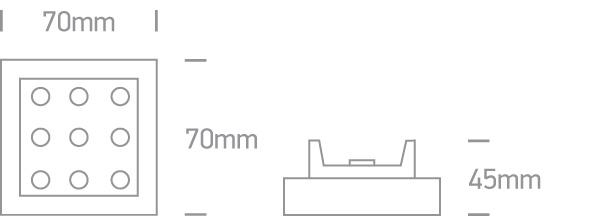 ALUMINIUM 9xLED BLUE 230v