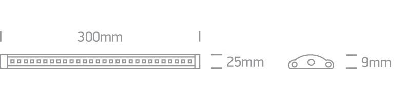 LED SHELF STRIP 3W WW 24vDC 30cm