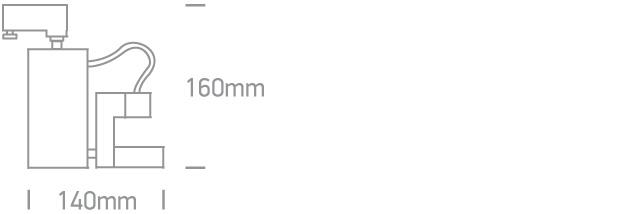 GREY GU10 50w TRACK SPOT