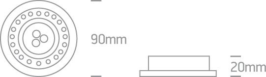 ALUMINIUM LED 3x1w WW + RING LED DL 350mA IP42