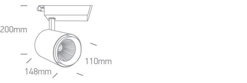WHITE COB LED 35w CW 45deg TRACK SPOT 230v