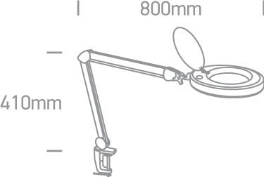 WHITE LED 8W DL 230V MAGNIFYING LENS