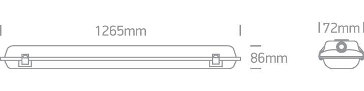 IP65 1x36w ELE PC/PC