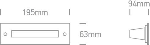 SS316 WALL REC IP65 LED 3,7w WW 120deg 230V